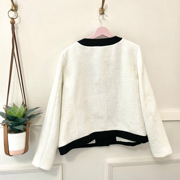 NWT J Crew Black and White Tweed Lady Jacket Blazer Size 22 - Picture 7 of 7